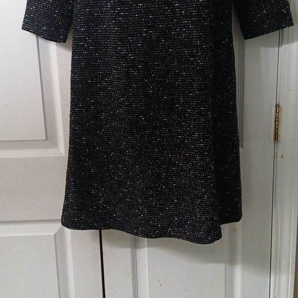 Ann Taylor black white tweed stretch dress Sz 4 NWOT - Picture 2 of 8